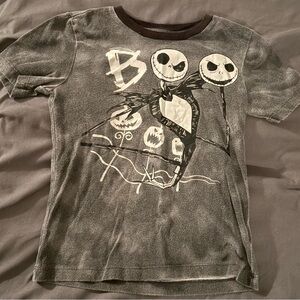 Disney Gray and Black Jack Skellington Short Sleeve Tee